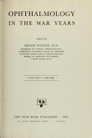 Cover of: Ophthalmology in the war years | Meyer Wiener