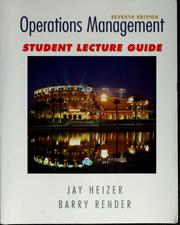 Cover of: Operations management by Jay H. Heizer