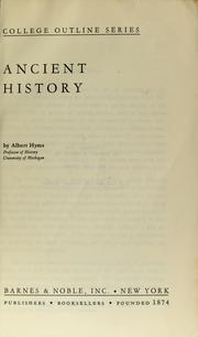Cover of: An outline of ancient history