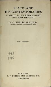 Cover of: Plato and his contemporaries by G. C. Field