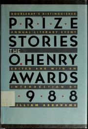 Cover of: Prize stories 1988 by William Miller Abrahams