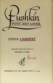 Cover of: Pushkin, poet and lover