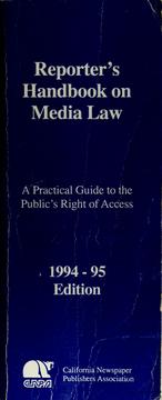 Cover of: Reporter's handbook on media law by Renee C. Allison