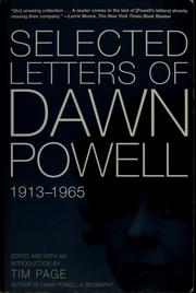 Cover of: Selected letters of dawn powell: 1913-1965