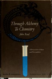 Cover of: Through alchemy to chemistry by Read, John