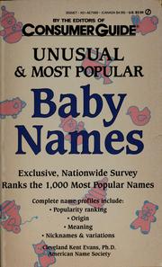 Cover of: Unusual & most popular baby names