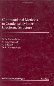 Cover of: Computational methods in condensed matter