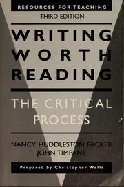 Cover of: Writing worth reading by Nancy Huddleston Packer