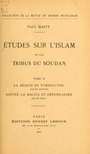 Cover of: Études sur l'Islam et les tribus du Soudan ... by Paul Marty