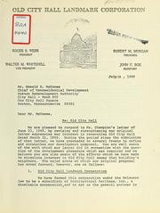 [Letter dated 18 July 1969] by Old City Hall Landmark Corporation
