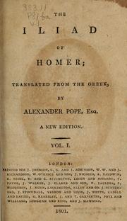 Cover of: The Iliad of Homer by Όμηρος