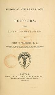 Cover of: Surgical observations on tumours by John Collins Warren