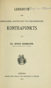 Cover of: Lehrbuch des einfachen, doppelten und imitierenden Kontrapunkts