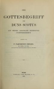 Cover of: Der Gottesbegriff des Duns Scotus: auf seinen Angeblich Exzessiven indeterminismus