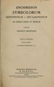 Cover of: Enchiridion symbolorum definitionum et declarationum de rebus fidei et morum
