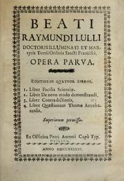 Cover of: Opera parva; continens quatuor libros