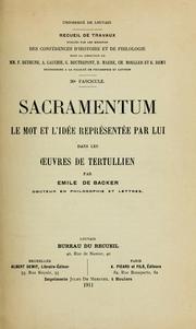 Cover of: Sacramentum