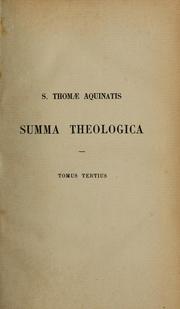 Cover of: S. Thomae Aquinatis Summa theologica