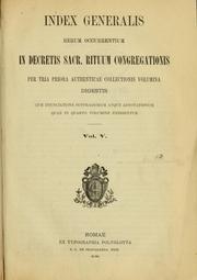 Cover of: Decreta authentica Congregationis Sacrorum Rituum