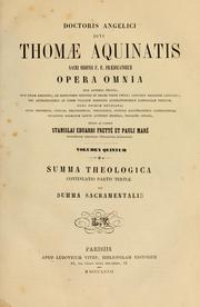 Cover of: Doctoris angelici divi Thomae Aquinatis ... opera omnia