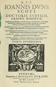 Cover of: Quaestiones quodlibetales by John Duns Scotus