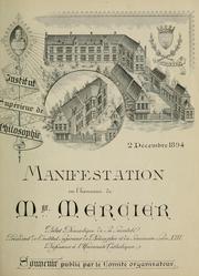 Manifestation en l'honneur de Mgr. Mercier, 2 Décembre 1894 by Louvain. Université Catholique. Institut Supérieure de Philosophie (École Saint Thomas d'Aquin)