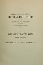 Cover of: Le "De civitate Dei" source principale du "Discours sur l'histoire universelle"