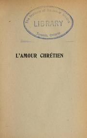 Cover of: L'Amour chrétien