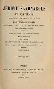 Cover of: Jérome Savonarole et son temps d'après de nouveaux documents by Pasquale Villari