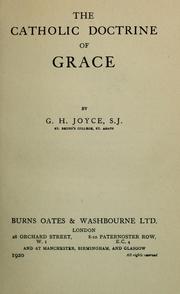 Cover of: The Catholic doctrine of grace