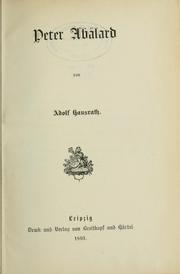 Cover of: Peter Abälard by Adolf Hausrath