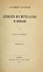 Cover of: Allgemeine Geschichte der Literatur des Mittelalters im Abendlande ...
