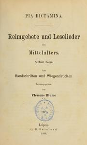 Cover of: Analecta hymnica medii aevi