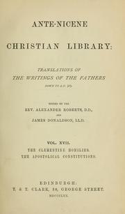 Cover of: The Clementine homilies by Clement I Pope