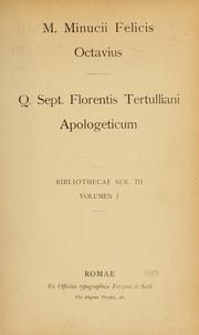 Cover of: M. Minucii Felicis Octavius by Marcus Minucius Felix