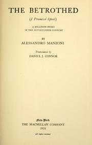 Cover of: The betrothed | Alessandro Manzoni