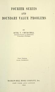Fourier series and boundary value problems by Ruel Vance Churchill