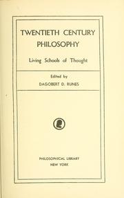 Cover of: Twentieth century philosophy by Dagobert D. Runes