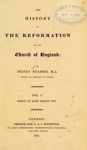 Cover of: The history of the reformation of the Church of England