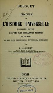 Cover of: Discours sur l'histoire universelle by Jacques Bénigne Bossuet