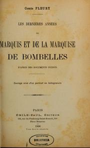 Cover of: Les Dernières années du marquis et de la marquise de Bombelles by Fleury, Maurice Comte