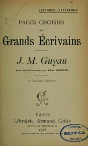 Cover of: J. M. Guyau