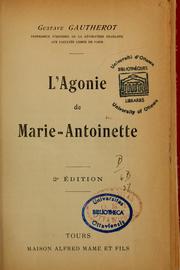 Cover of: L'Agonie de Marie-Antoinette