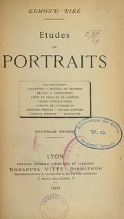 Cover of: Études et portraits by Edmond Biré