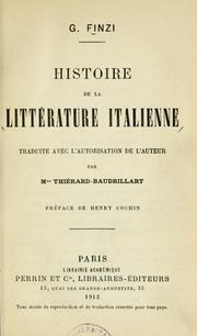 Cover of: Histoire de la littérature italienne by Giuseppe Finzi