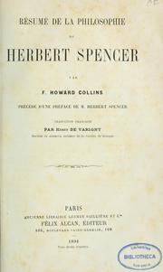 Cover of Résumé de la philosophie de Herbert Spencer