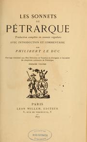 Cover of: Les sonnets de Pétrarque