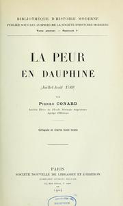 Cover of: La peur en Dauphiné (juillet-août 1789)