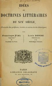 Cover of: Idées et doctrines littéraires du 19e siècle by Francisque Vial