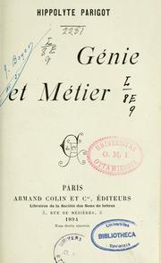 Cover of: Génie et métier